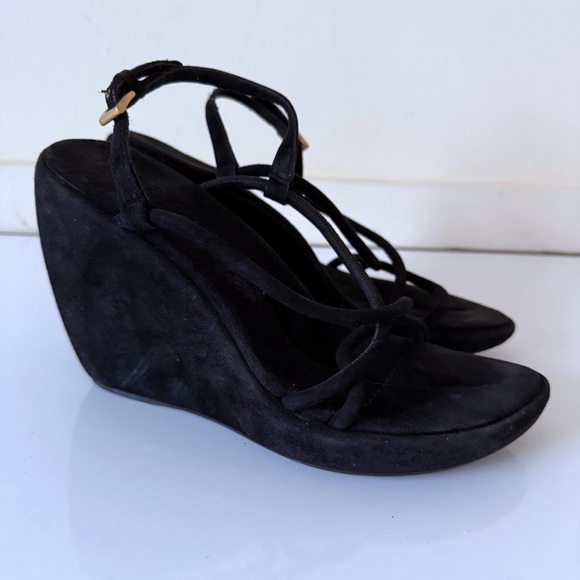 Vintage Prada Suede  Wedge Platform Sandals Size EU 38 US 8 - Picture 1 of 7